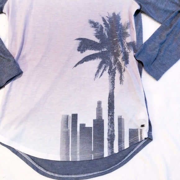 American Eagle Soft & Sexy Palm Tree Raglan Tee - Picture 2 of 4